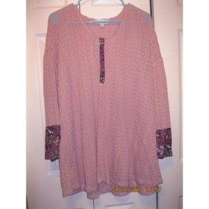 Rose pink Long sleeved light sweater top size 4X
